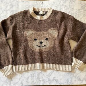 Luna Ivy Brown Bear Sweater Size L